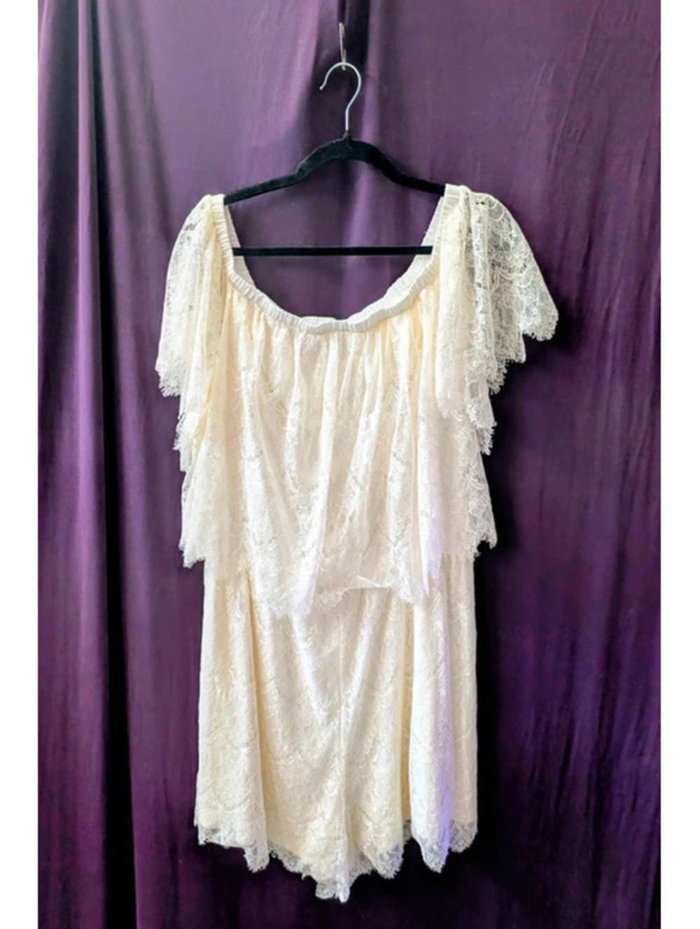 Torrid 3 Cream Lace Cottagecore Romper Playsuit 3X